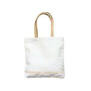 Louis Vuitton Fondation Museum Tote Bag LV White Brown